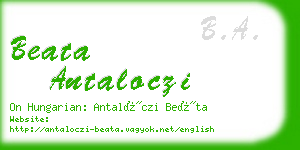 beata antaloczi business card